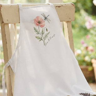 Delantal Regalo de jardín de libélula floral inspirador