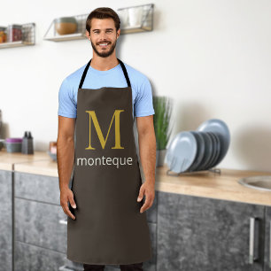 Delantal Regalo de Lujo Personalizado con Monograma en Taup