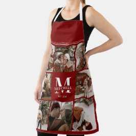 Delantal Regalo de monograma moderno y simple de Collage de