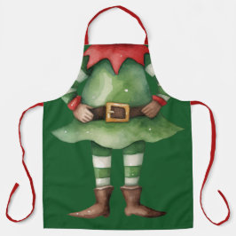 Delantal Regalo de Navidad cuerpo de elfo divertido