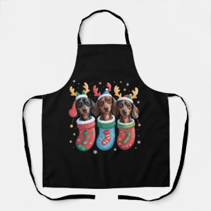 Delantal Regalo de Navidad para amantes de Dachshund Fiesta