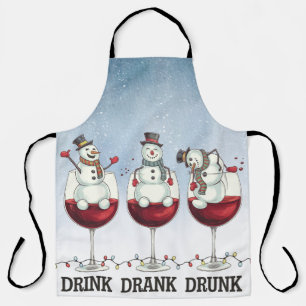 Delantal Regalo de Navidad para amantes del vino Humor ad