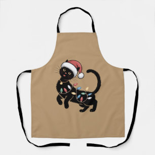 Delantal Regalo de Navidad para mamá amante de gatos negros
