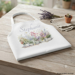 Delantal Regalo de nombre botánico del jardín floral