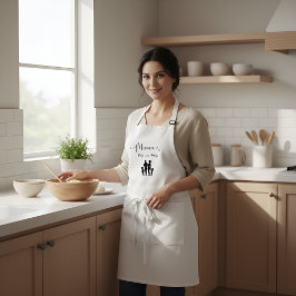 Delantal Regalo de silueta de familia de nombres personaliz