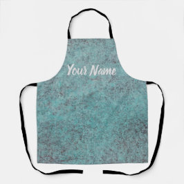 Delantal Regalo de textura turquesa de cobre patina