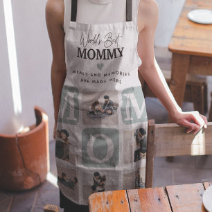 Delantal Regalo moderno de mamá con cuadrícula de varias fo