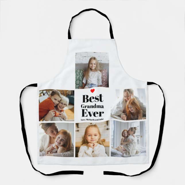 Delantal Regalo para el Collage de fotos Grandma Heart 6 (Anverso)