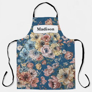 Delantal Regalo personalizado de flores pastel modernas y e