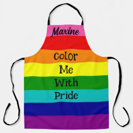 Delantal Regalo Personalizado de Nombre Orgullo LGBTQ Arcoí