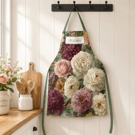 Delantal Regalo Personalizado para Ella Floral Morado Elega