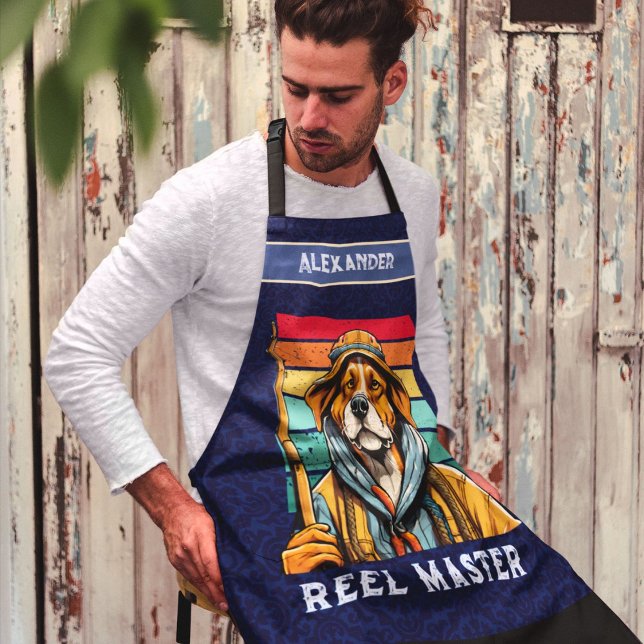 Delantal Regalos de jubilación de perros personalizados de  (Custom Cool Dog Retirement Gifts for Fisherman Dad)