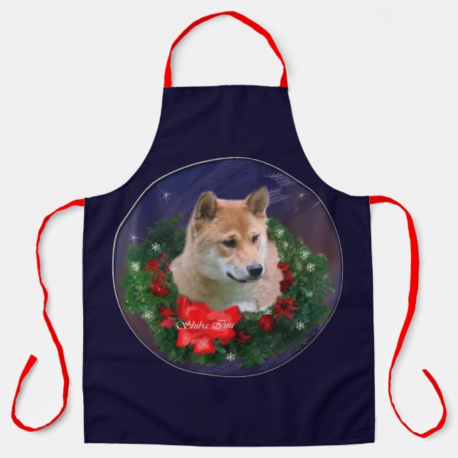 Delantal Regalos de los Navidades Inu de Shiba (Anverso)