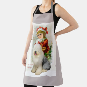 Delantal Regalos de Navidad para Old English Sheepdog