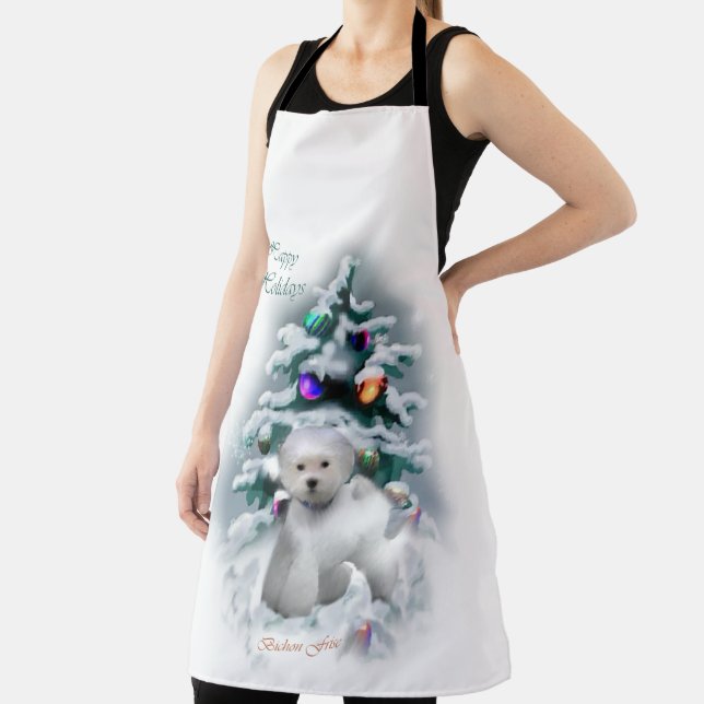 Delantal Regalos de Navidades de Bichon Frise (in situ)