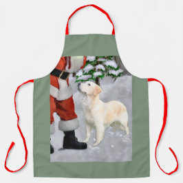 Delantal Regalos de Navidades de Golden Retriever
