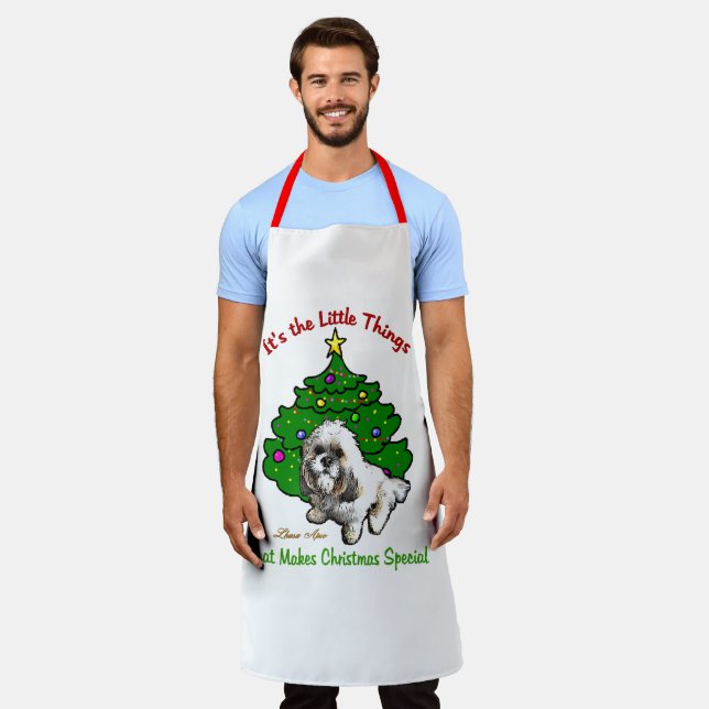 Delantal Regalos de Navidades de Lhasa Apso (Gastado)