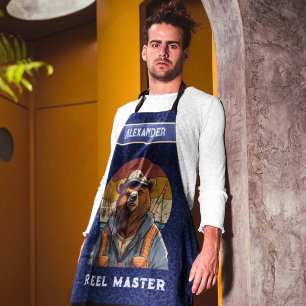 Delantal Regalos de retiro de oso de vintage para papá pesc