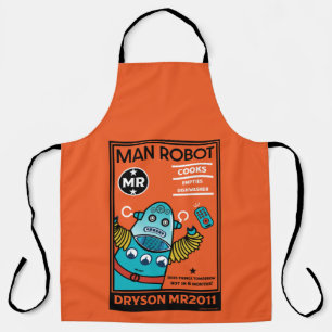 Delantal Regalos Robot Para Aniversario O Boda De Dos Tonos