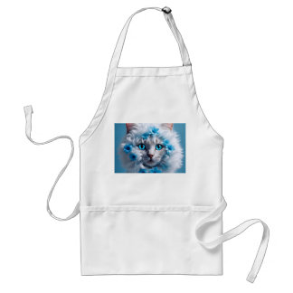 Delantal Regular  Size apron white with white cat beautiful