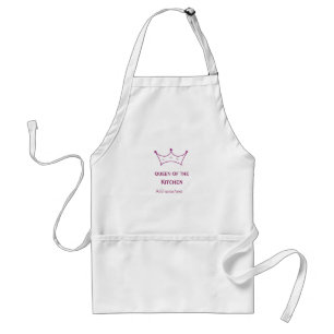Delantal reina de cocina corona malva cocinar nombre chef