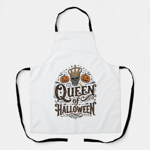 Delantal Reina de Halloween Camiseta de calabaza de cráneo