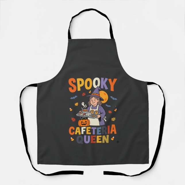 Delantal Reina de la Cafetería de Halloween (Anverso)