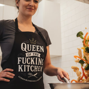 Delantal Reina de la Cocina Nombre Divertido Personalizado
