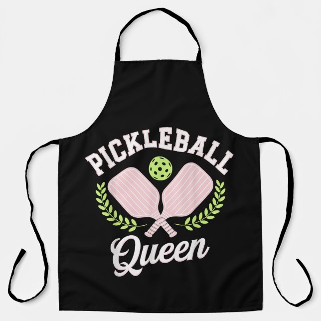 Delantal Reina de Pickleball Divertida Jugadora de Pickleba (Anverso)