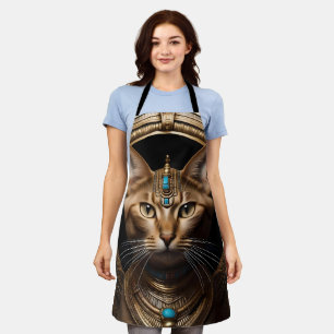 Delantal Reina del Nilo: Cleopatra la gata con tocado