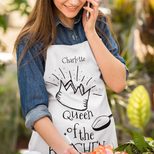 Delantal Reina Divertida De La Cocina Personalizada