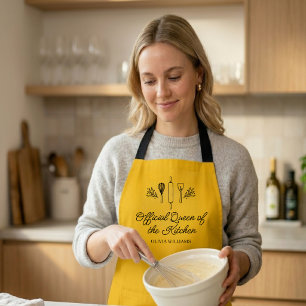Delantal Reina Oficial de la Cocina Chef Personalizado