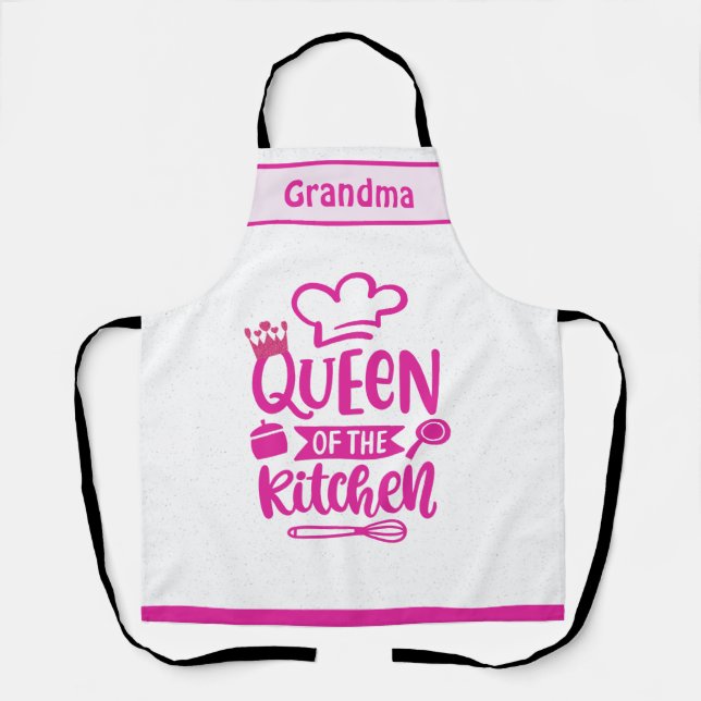 Delantal Reina personalizada de la cocina (Anverso)