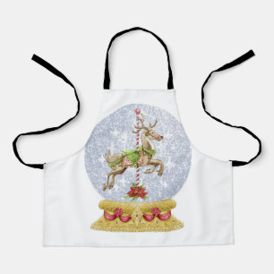 Delantal Reindeer snow globe