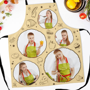 Delantal Rejilla de collage de 5 fotos para cocina Chef Bei