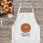 Delantal Relleno de Bagel - añadir un lema, nombre o negoci<br><div class="desc">Añade un lema o nombre para crear un regalo personalizado con un tema de bagel. La imagen muestra un anillo de pan lleno de lechuga,  carne y tomate.</div>