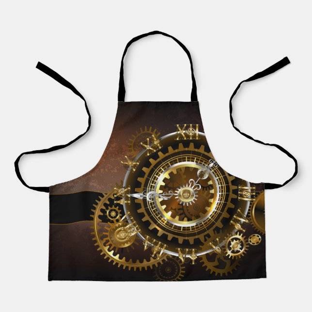 Delantal Reloj de vapor con engranajes antiguos (Anverso)