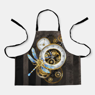Delantal Reloj de vapor con libélula mecánica