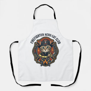 Delantal Remera gráfica de gato héroe bombero - Bombero