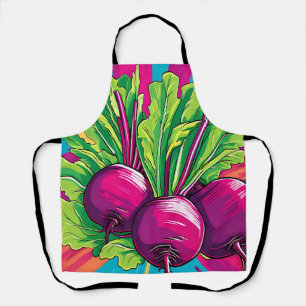 Delantal Remolachas Moradas Vibrantes Pop Art