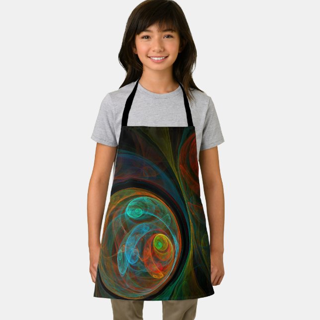 Delantal Renacer Azul Abstract Art Apron (in situ)