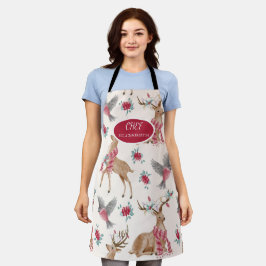 Delantal Renos Adorables, Aves, Flores