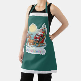 Delantal Rentierschlitten mit Rudi -