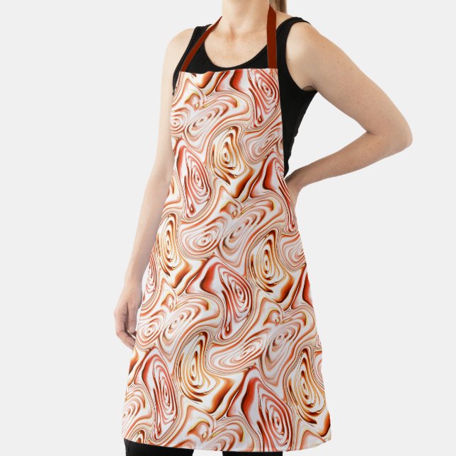 Delantal Repitiendo formando una flor rojiza o una mariposa (in situ)