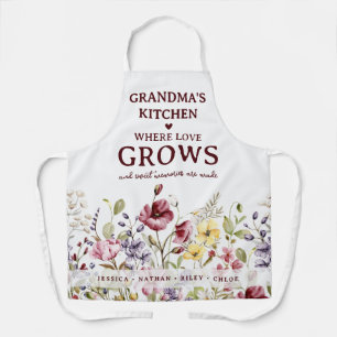 Delantal Repostería de flores silvestres personalizada de l