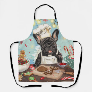 Delantal Repostería Navideña con Bulldog Francés: Navidad F
