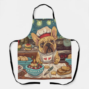 Delantal Repostería Navideña con Bulldog Francés: Navidad F