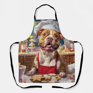 Delantal Repostería navideña con Pit Bull: Navidades festiv