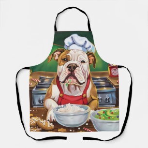 Delantal Repostería Navideña del Bulldog Americano: Navidad
