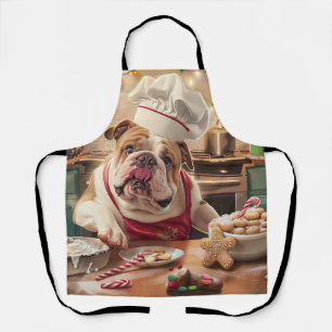 Delantal Repostería Navideña del Bulldog Inglés: Navidad Fe